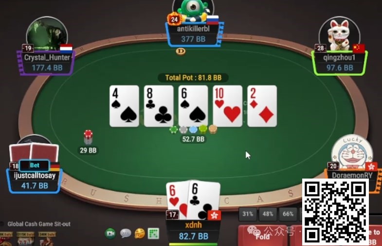 【小鱼Poker】牌局分析：set转牌在潮湿牌面如何行动？