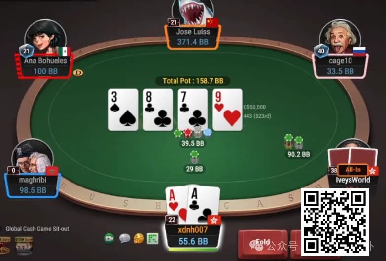 【小鱼Poker】牌局分析：AA被鱼打光也无怨无悔