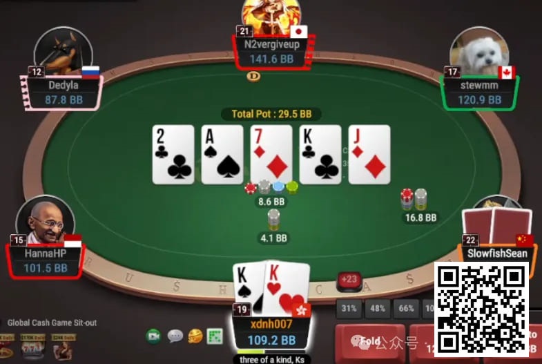 【小鱼Poker】牌局分析：不要觉得河牌半池就是弱范围