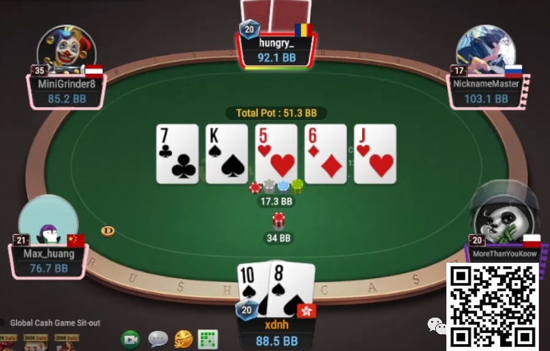 【小鱼Poker】牌局分析：两倍超池bluff撞钢板也无怨无悔