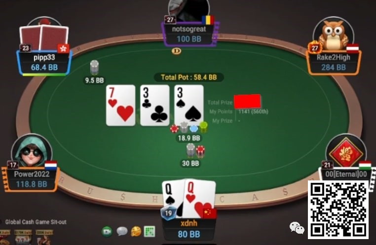 【小鱼Poker】牌局分析：3Bet底池，QQ翻牌check raise寻求干光？