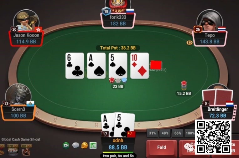 【小鱼Poker】牌局分析：两对面对不寻常的lead