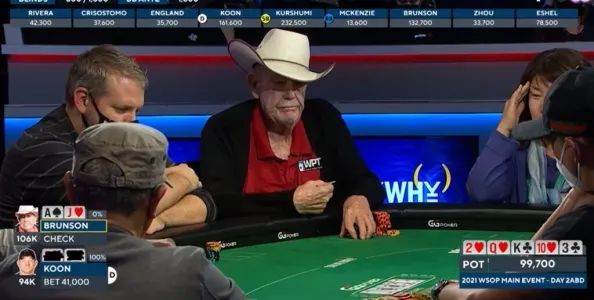 【小鱼Poker】牌局分析：Doyle Brunson在WSOP主赛事中冷漠的弃掉顺子