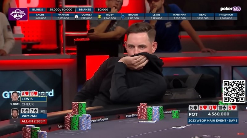 【小鱼Poker】讨论 | 在WSOP主赛Day5比赛中，弃掉同花坚果：Toby Lewis的决定是否正确？