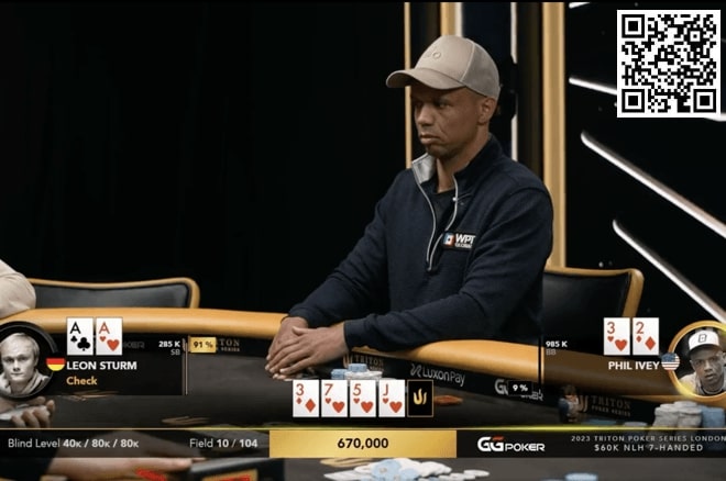 【小鱼Poker】Phil Ivey用杂色23击败AA，淘汰2023WSOP金手链得主