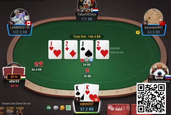 【小鱼Poker】牌局分析：3bet底池，双共对，重拳扁鱼