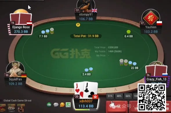 【小鱼Poker】牌局分析：观摩550BB底池