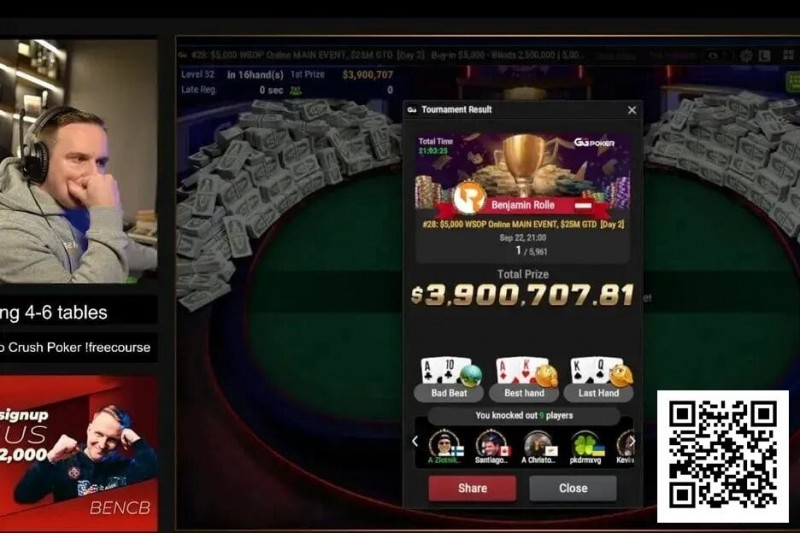 【小鱼Poker】线上WSOP主赛冠军的忠告：善用剥削策略，不要过度迷信GTO！