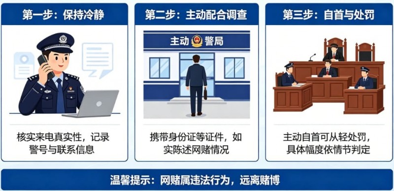 【小鱼扑克】网赌被警察打电话要求配合调查怎么办？自首能否从轻处罚全面解析