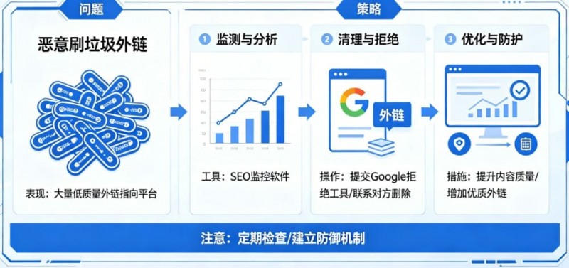 【小鱼扑克】博彩平台的“负面SEO”防御:竞争对手恶意刷垃圾外链怎么办?