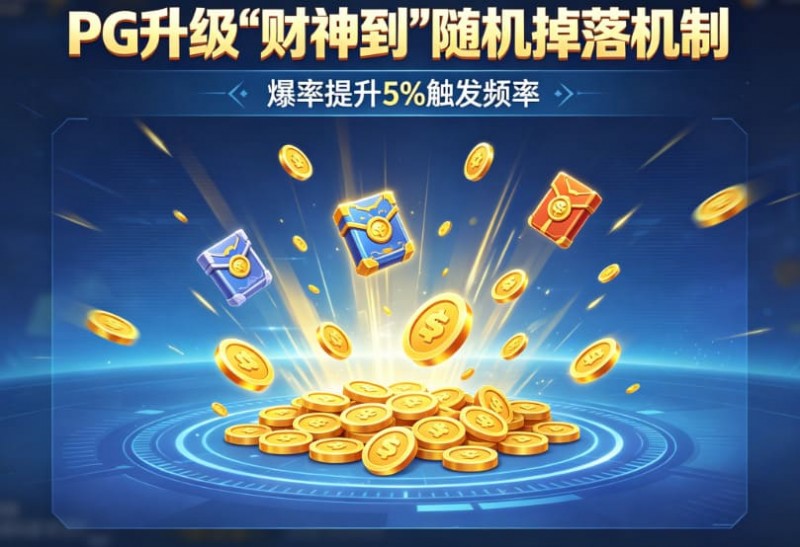 【小鱼扑克】PG升级“财神到”随机掉落机制,爆率提升5%触发频率。
