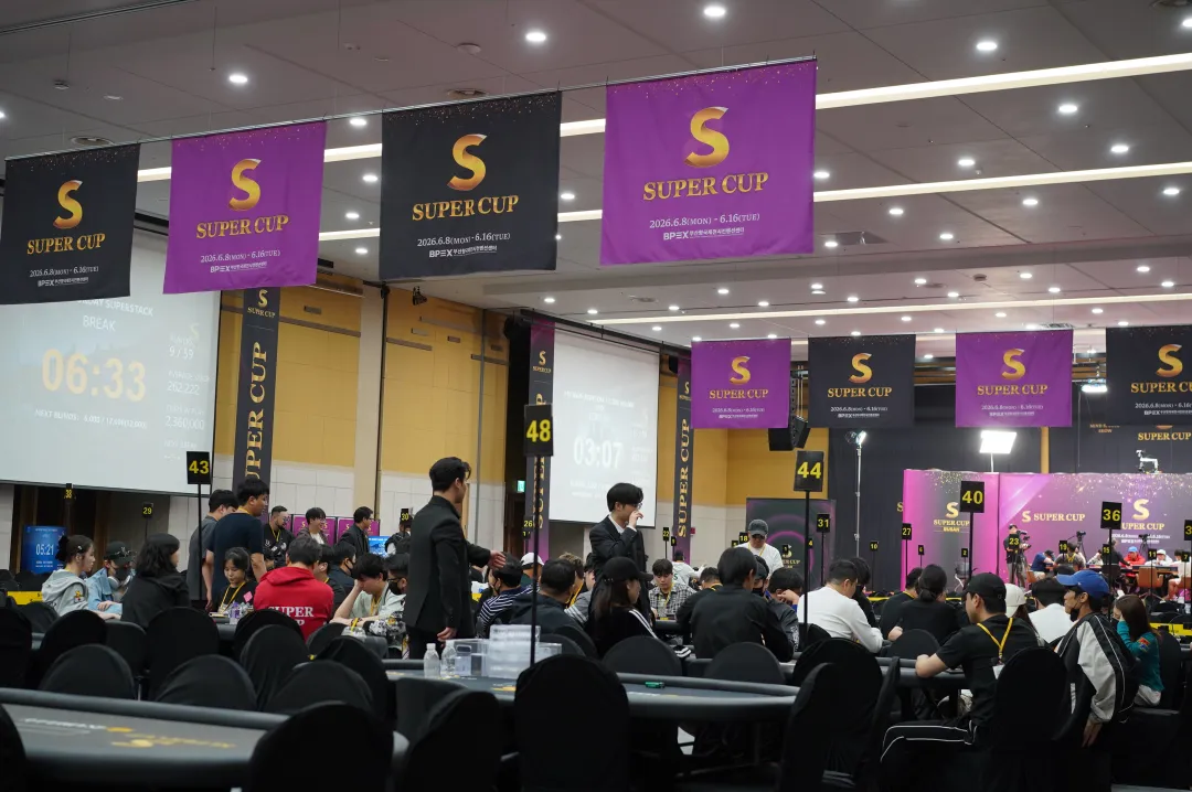 【小鱼Poker】Super CUP釜山站|主赛共599人次参赛75人晋级;中日韩马四地扑克精英与跨界名人齐聚慈善邀请赛