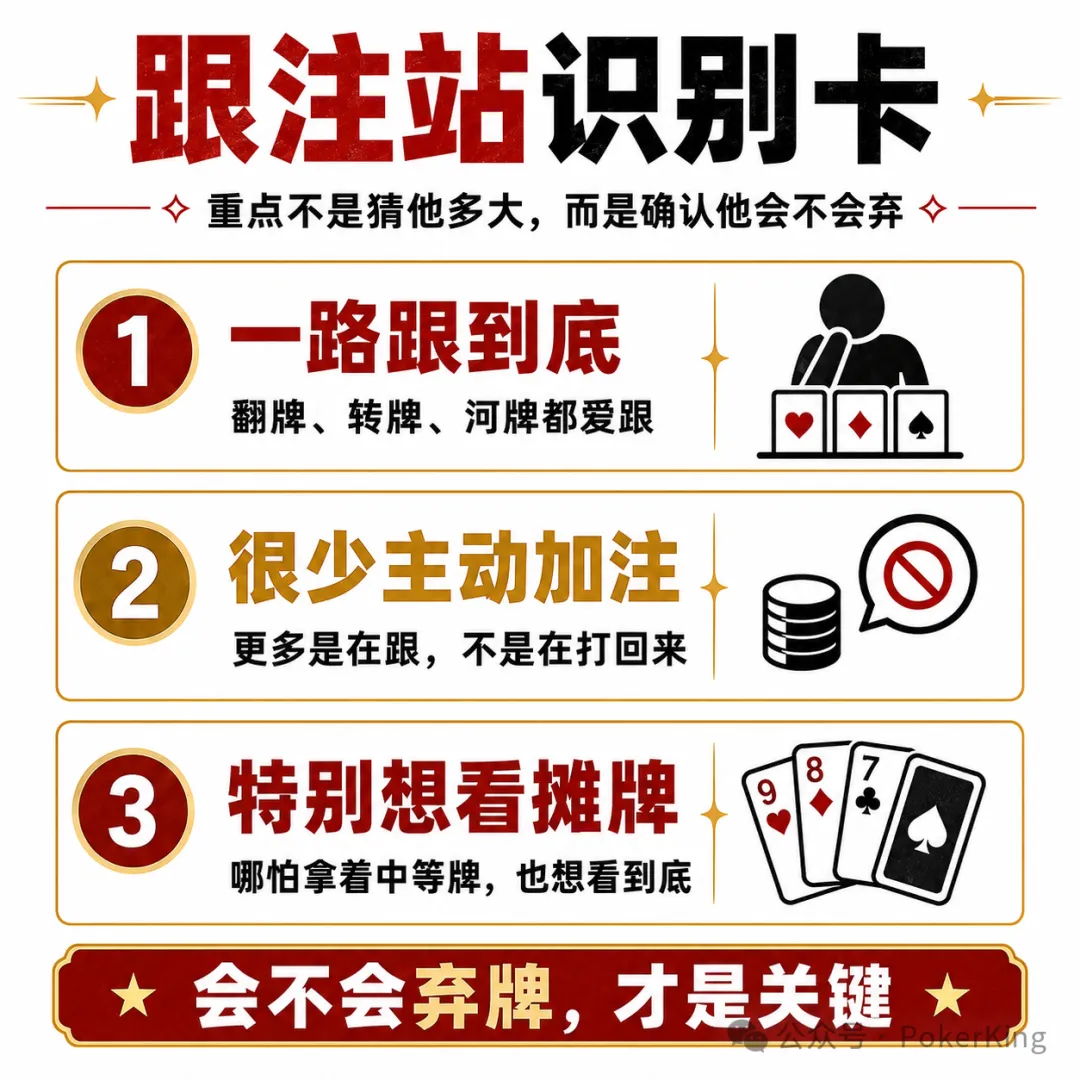 【小鱼Poker】面对“跟注站”，别再讲复杂故事了：三条调整让你少吃亏