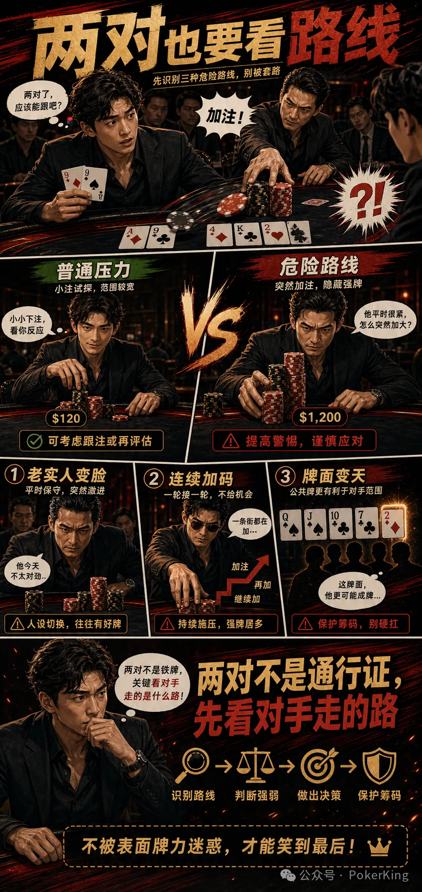 【小鱼Poker】两对被加注,为什么越看越危险?三条路线帮你重新估价