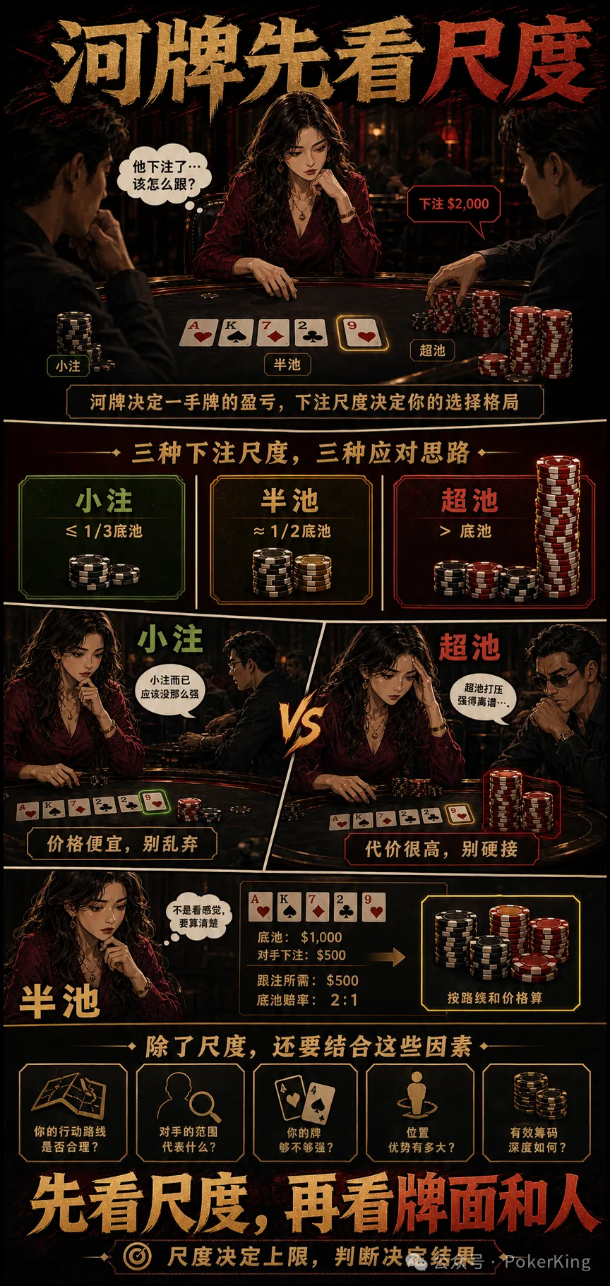【小鱼Poker】河牌下注尺度的秘密:小注别乱弃,半池看路线,超池先敬三分
