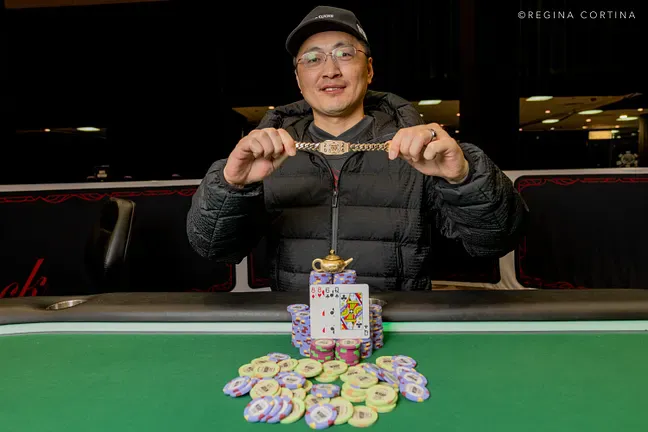 【小鱼Poker】迟到半小时登场,连斩五位高手:王永爽横扫$3,000 PLO六人桌夺下2026WSOP金手链