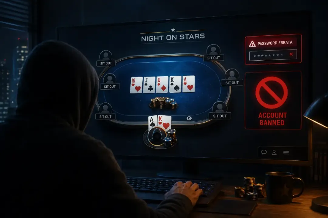 【小鱼Poker】线上扑克决赛桌惊现“强制掉线”漏洞:5次输错密码,对手被踢出牌局