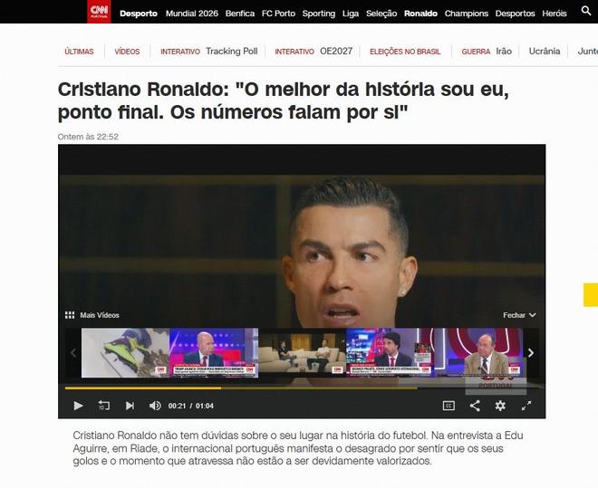 【小鱼扑克】C罗专访言论引热议:“我是史上最佳,数字说明一切”