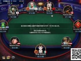 【小鱼Poker】中国选手宋辉领跑线上WSOP迷你主赛事FT,国人距离金手链只差一步之遥!